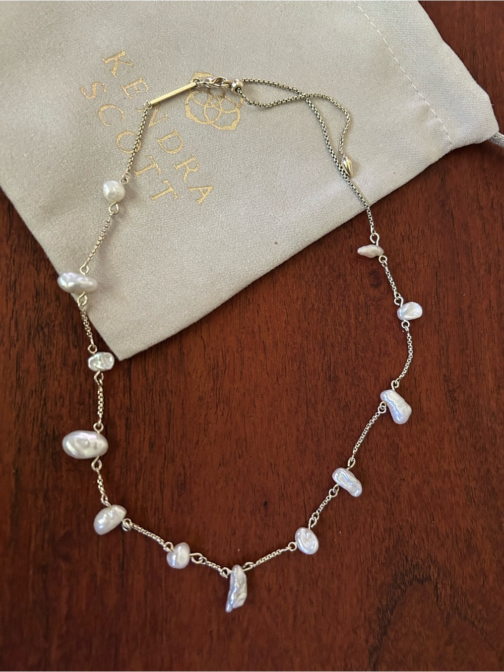 Kendra Scott Leighton Gold Freshwater Pearl Strand Necklace